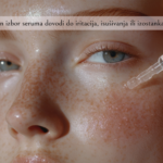 devojka nanosi serum na lice