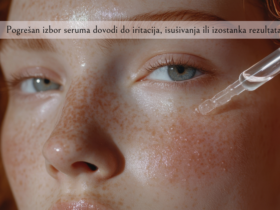 devojka nanosi serum na lice