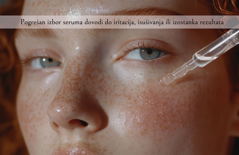 devojka nanosi serum na lice